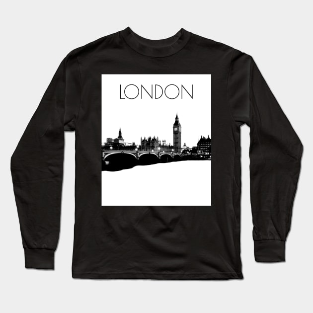 London Thames and Big Ben Long Sleeve T-Shirt by Michelle Le Grand